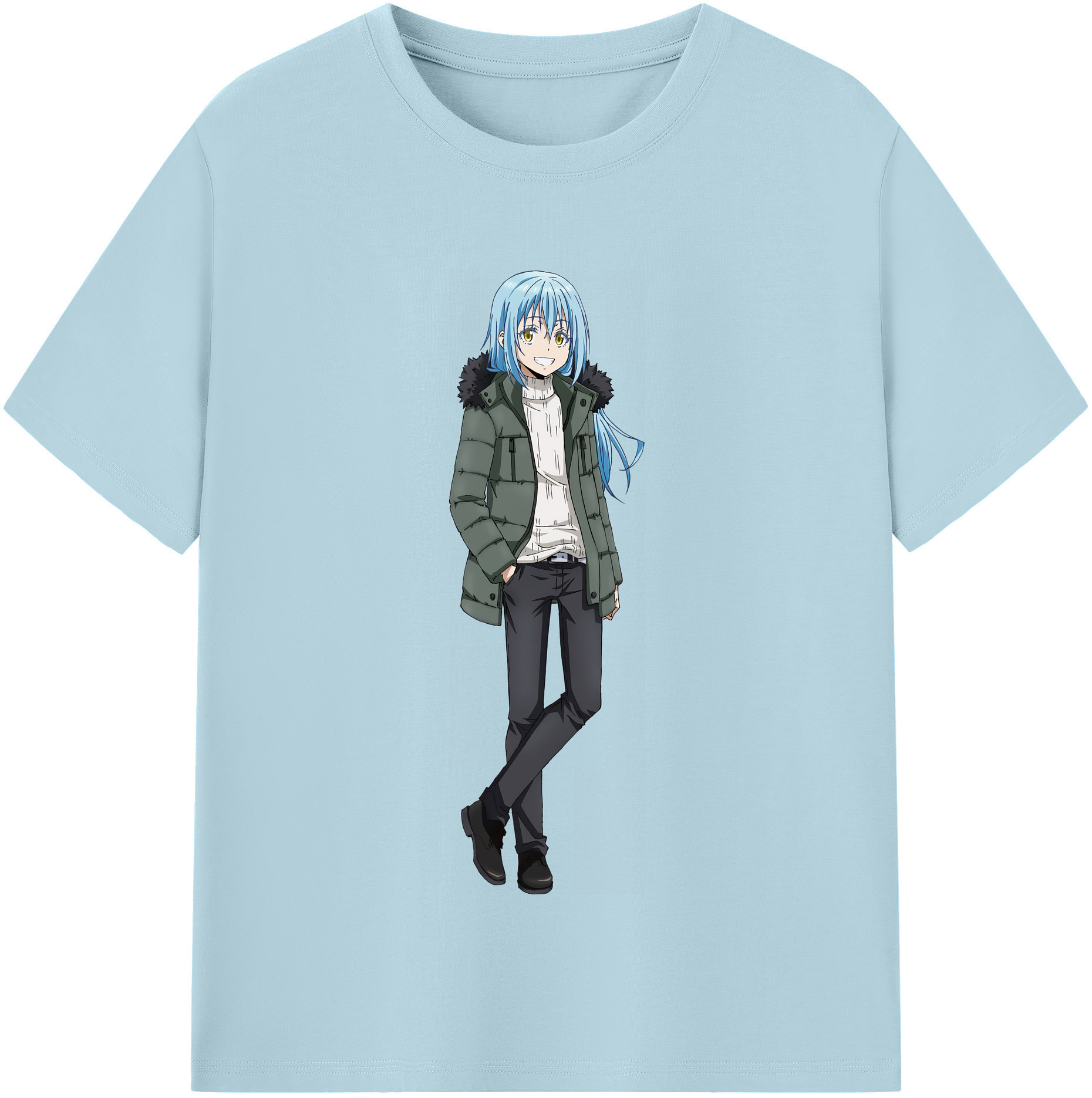 （画像用） 転スラ Regarding Reincarnated to Slime 綿100％半袖Tシャツ（フロントプリント）